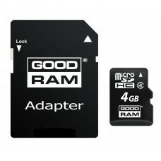 Карта памяти MicroSDHC 4GB Class 4 GOODRAM + SD-adapter (M40A-0040R11)